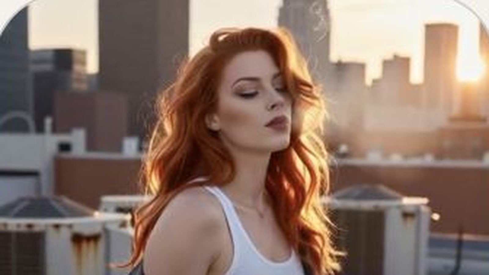 Fictional adult Kindroid community character Tasha Calvert wearing a white top